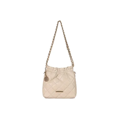 MEXICAN Polyurethane With Leather Bucket Bag, Chain Bag, Shoulder Bag Regular Women's Ecru