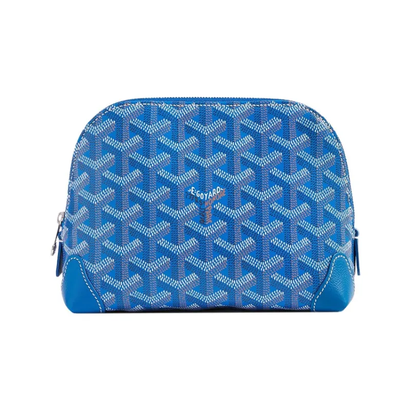 GOYARD Vendôme Canvas With Calfskin Dog's Teeth Makeup Bag Women's Blue-0