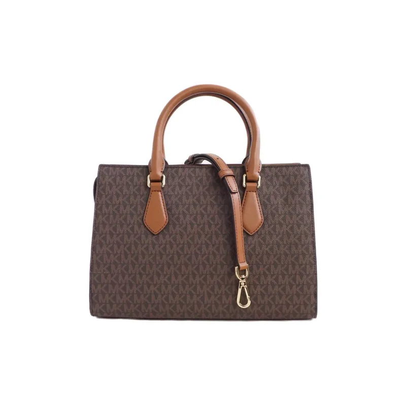 Michael Kors Sheila Logo Satchel Brown-5