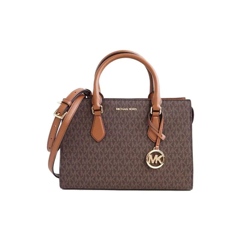Michael Kors Sheila Logo Satchel Brown-1