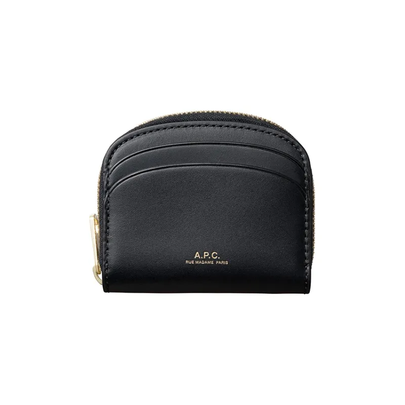 A.P.C Cow Leather Wallet Mini Women's Black-0
