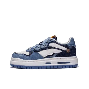 LiNing Future C1 Slip Resistant Cushioning Low Top Skateboard Shoes Women's Soft Gray Blue