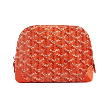GOYARD Vendôme Canvas With Calfskin Dog's Teeth Makeup Bag Women's Orange