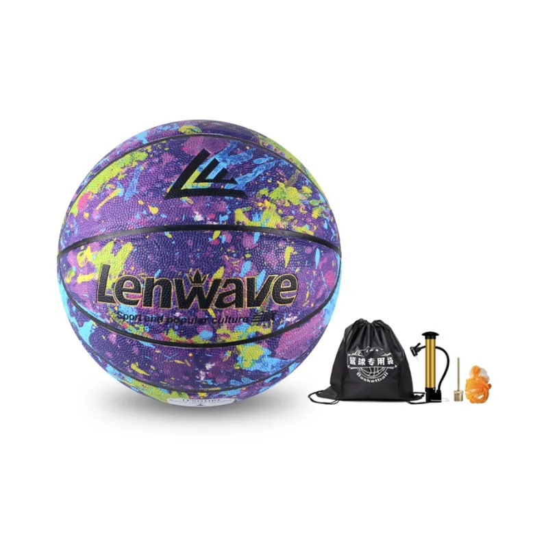 LENWAVE PU Basketball Multicolor Size 7 Training Unisex-0