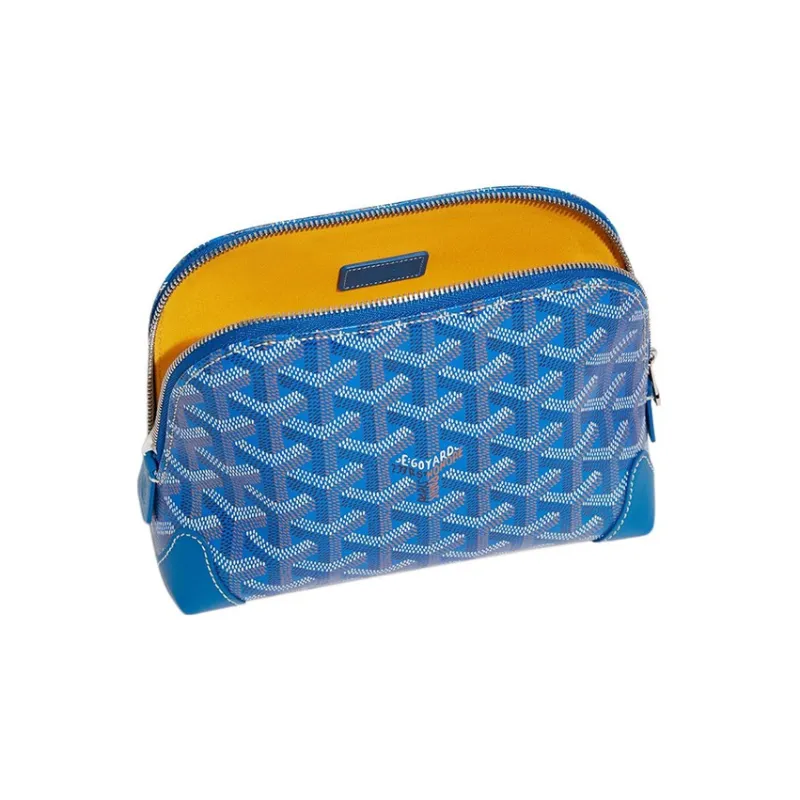 GOYARD Vendôme Canvas With Calfskin Dog's Teeth Makeup Bag Women's Blue-2