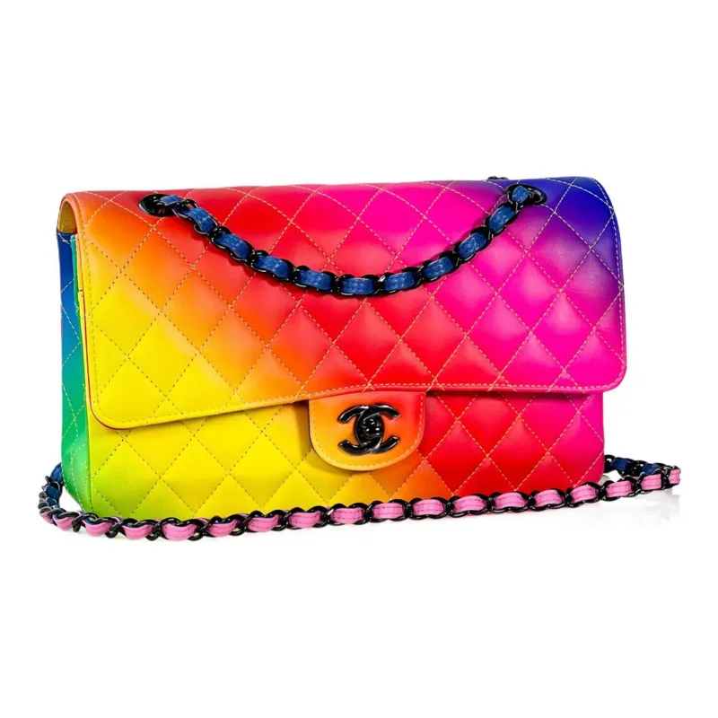 CHANEL 23C Spring Classic Flap CF Calfskin Flap Bag, Shoulder Bag, Crossbody Bag, Handbag Medium Size Women's Gradient-0