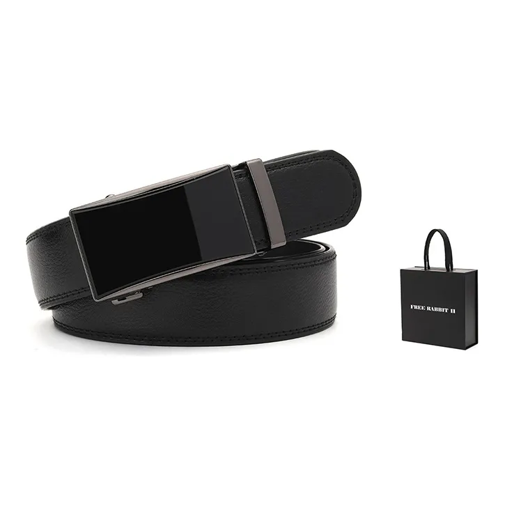 FREE RABBITⅡ Smooth Finish Automatic Buckle For Young And Middle Aged Business Cow Leather Leather Belts Men's 3.5cm-3