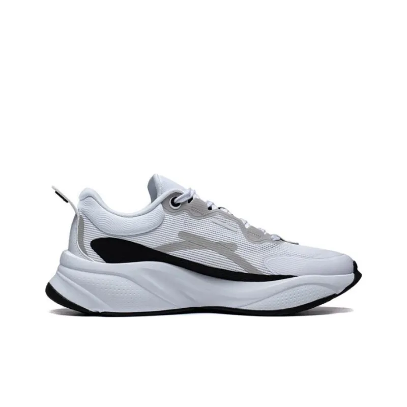 LiNing Soft Anti Slip Wear Resistant Low Top Running Shoes Men's Standard White-1