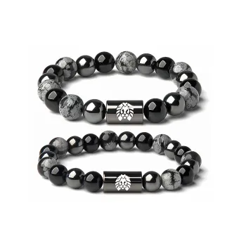 Rastaclat Black Agate Little Lion National Style Bracelet Chain Unisex