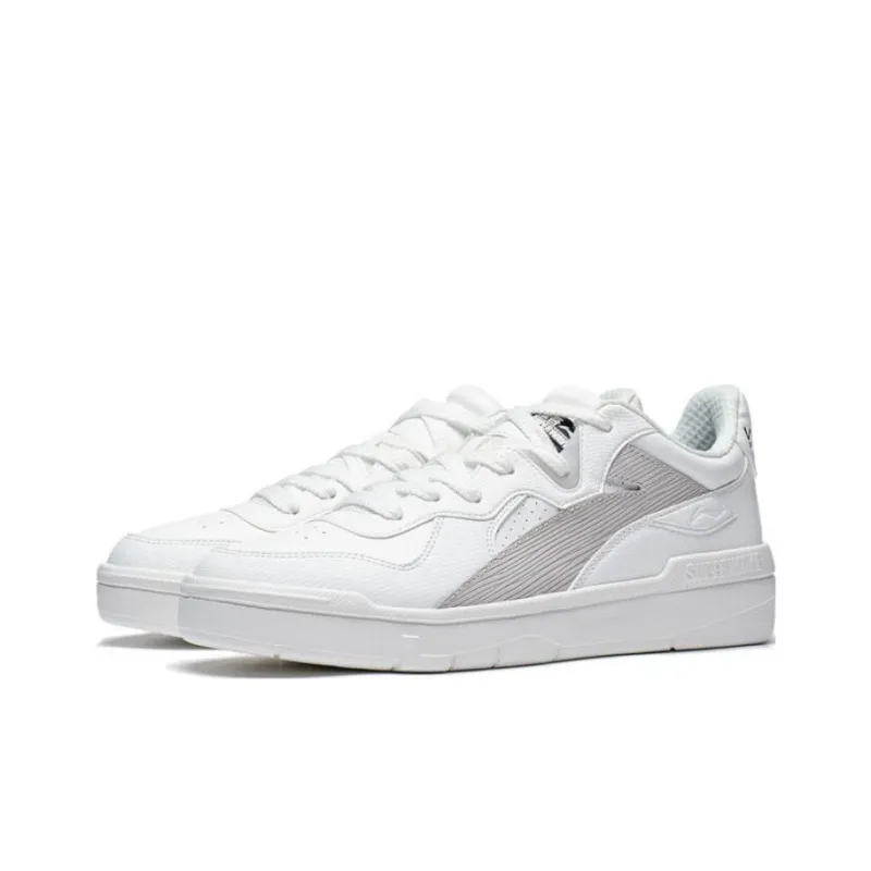 LiNing Wave LITE| Slip Resistant Low Top Skateboard Shoes Men's White Gray-2