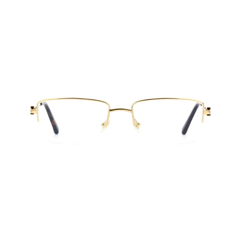 CARTIER Décor C Metal Irregular Shape Eyeglass Frames Unisex Gold-1