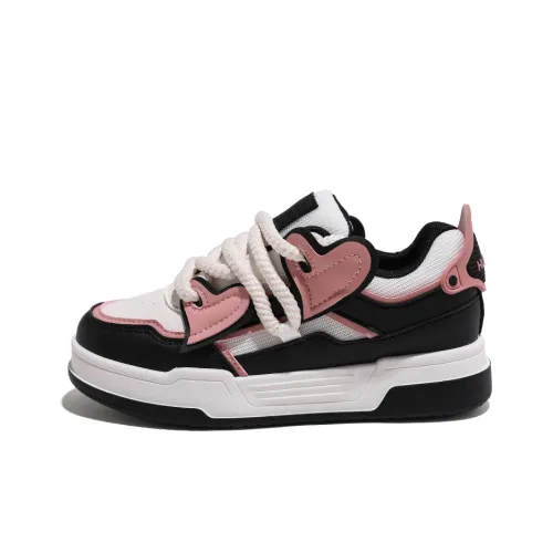 HUANQIU Skateboard Shoes Women's Low-Top Black/Pink