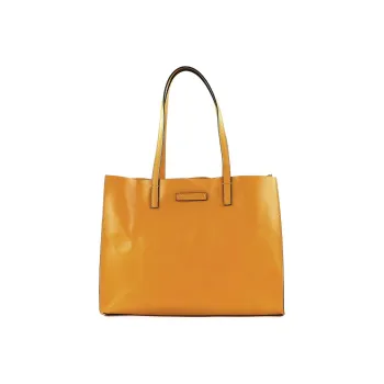 THE BRIDGE Leather Tote Bag Shopping Bag Shoulder Bag Handbag Women's Yellow