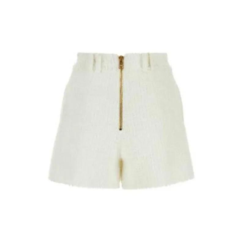 BALMAIN Button embellished Tweed Shorts-1