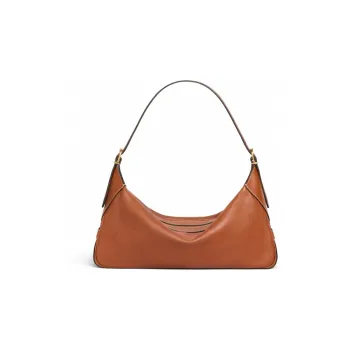 CELINE Romy Collection Soft Calfskin Shoulder Bag Handbag Medium Size Women's Tawny