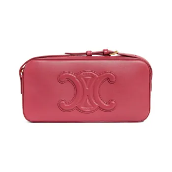 CELINE Triumph Gate Triomphe Cow Leather Portable Crossbody Bag Shoulder Bag Women's Pink Rose Red