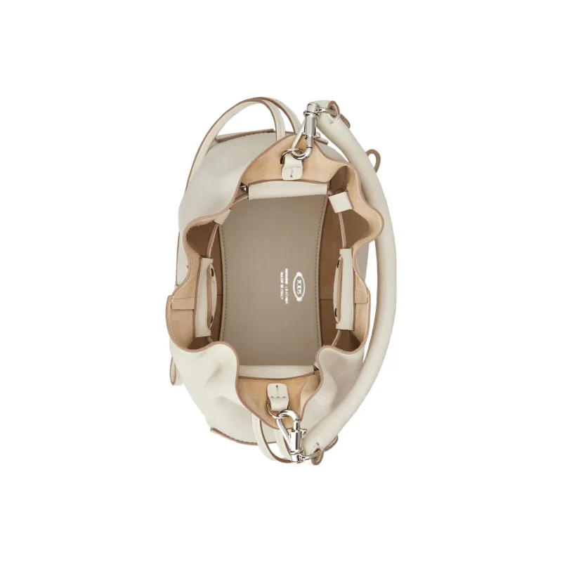 TOD'S DI Leather Handbag Shoulder Bag Mini Women's White-2