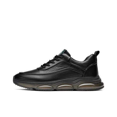 ROBERTA DI CAMERINO Cow Leather Abrasion Resistant Low Top Casual Shoes Men's Black