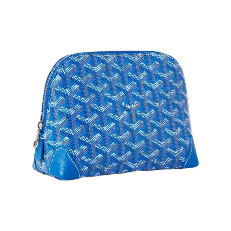GOYARD Vendôme Canvas With Calfskin Dog's Teeth Makeup Bag Women's Blue-1