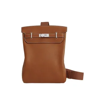 HERMES Hac A Dos Calfskin Backpack Regular Men's 34Fauve Light Tawny