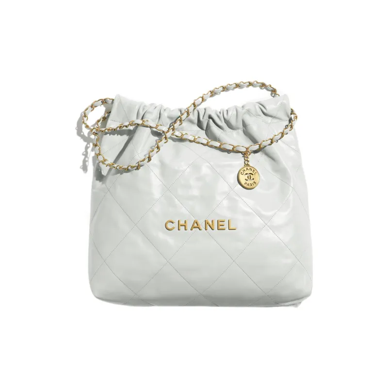 CHANEL 22Bag Bright Calfskin Trash Bag, Tote Bag, Shopping Bag, Handbag, Shoulder Bag Women's Light Blue Gray-1