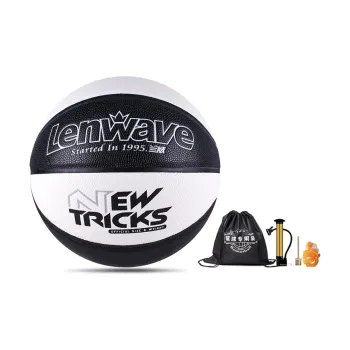 LENWAVE PU Basketball Black White Size 6 Training Match Unisex