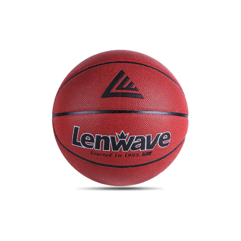 LENWAVE Moisture Absorbing Leather Basketball Dark Brown Size 7 Training Unisex-1
