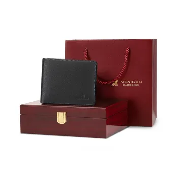 MEXICAN Nappa Genuine Leather Wallet Men's Black