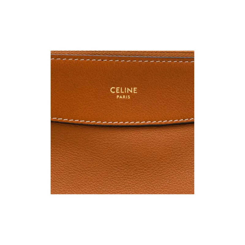 CELINE Romy Collection Soft Calfskin Shoulder Bag Handbag Medium Size Women's Tawny-6