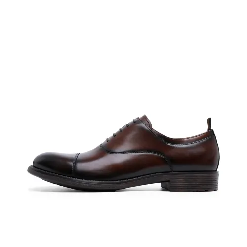 Desai Dress Shoes Men Low-Top Dark Brown