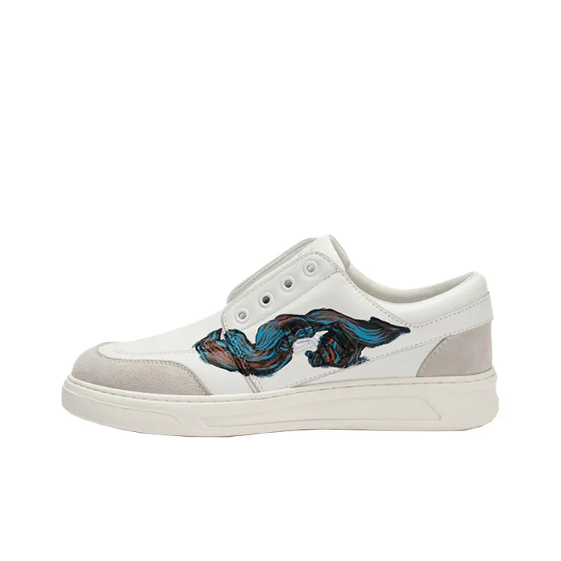 DAVID NAMAN Low Top Skateboard Shoes Men's White-0
