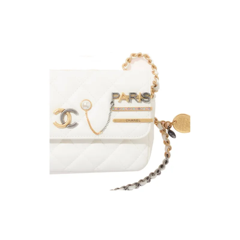 CHANEL 22c Early Spring Sheepskin Handbag Regular Women's White-2