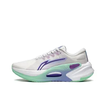 LiNing Furious Rider 7.0 Cushioning Low Top Midsole Technology Running Shoes Women's White Purple