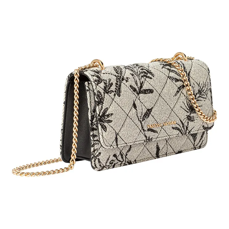 VANESSA HOGAN Lingge Series Fabric Women's Bag, Chain Bag, Crossbody Bag Trumpets Women's Black/Blue/Gray/Ecru-6
