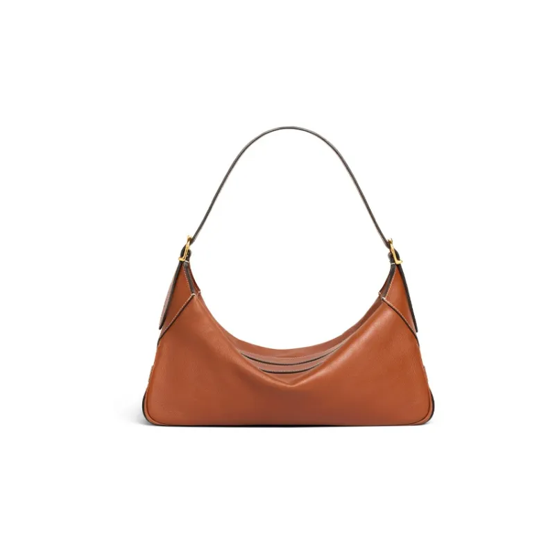 CELINE Romy Collection Soft Calfskin Shoulder Bag Handbag Medium Size Women's Tawny-2
