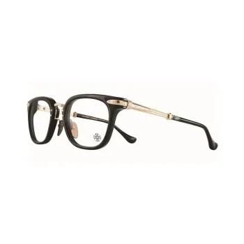 Chrome Hearts Plate And Metal Irregular Shape Eyeglass Frames Unisex Black