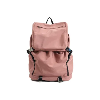 MYEDITION Nylon Drawstring Bag Backpack Unisex Pastel Pink/Jasper