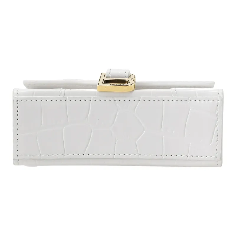 Balenciaga Hourglass Cow Leather Hourglass Bag, Shoulder Bag, Crossbody Bag, Handbag Mini Women's White-3