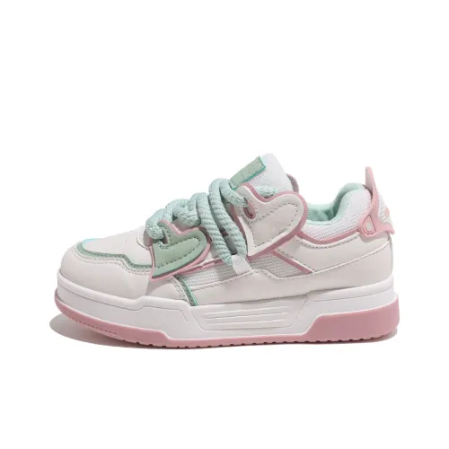 HUANQIU Slip Resistant Low Top Skateboard Shoes Women's Pink
