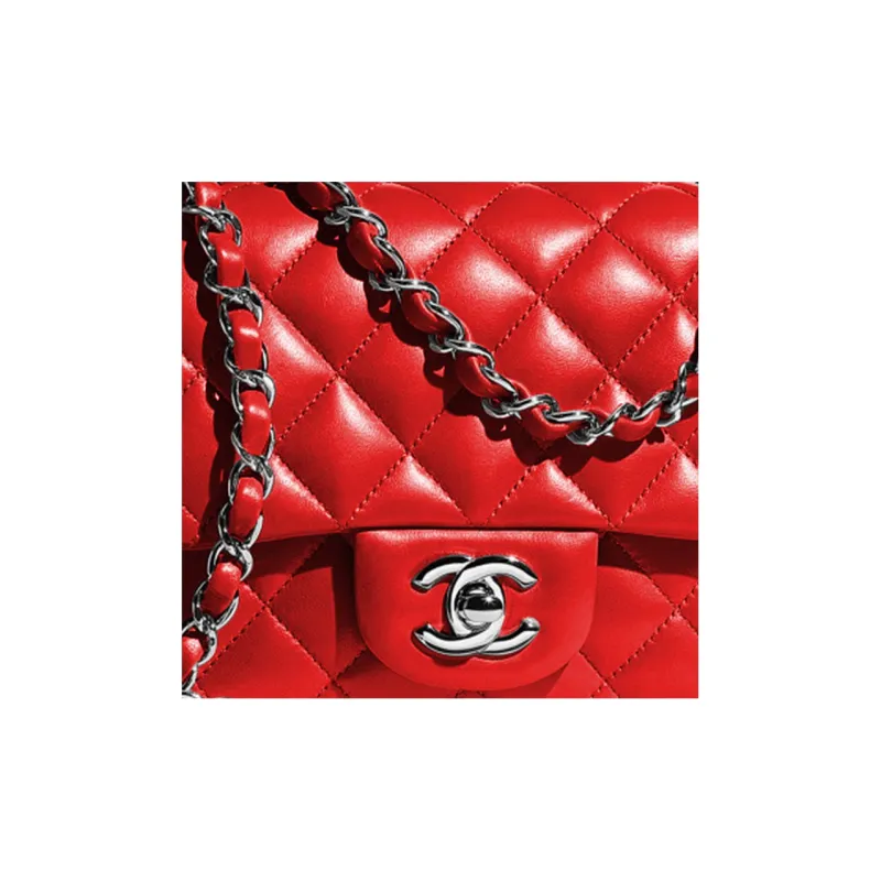CHANEL Classic Flap CF Lambskin Shoulder Bag, Crossbody Bag Mini Women's Red-1