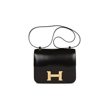 HERMES Constance Box Leather Shoulder Bag, Crossbody Bag Regular Women's Noir Black
