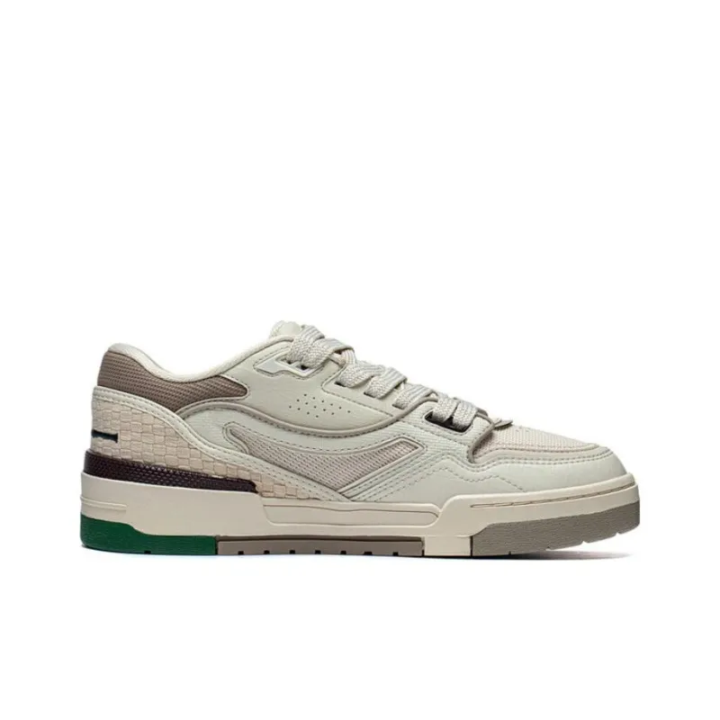 LiNing 001 BTC BTC PREMIUM Slip Resistant Low Top Skateboard Shoes Men's Bone White-1