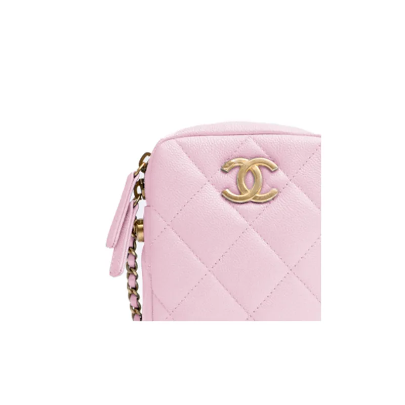 CHANEL Calfskin Box Bag, Shoulder Bag, Cell Phone Bag, Camera Bag, Crossbody Bag Mini Women's Light Purple Pink-1