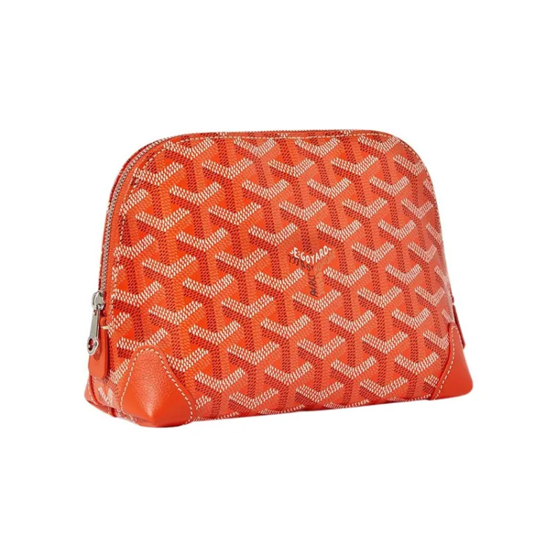 GOYARD Vendôme Canvas With Calfskin Dog's Teeth Makeup Bag Women's Orange-1