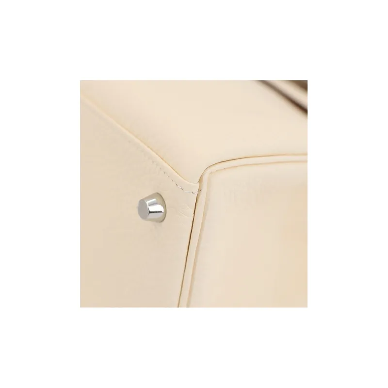HERMES Kelly Taurillon Clemence Leather Kelly Bag Shoulder Bag Crossbody Bag Handbag Women's I2 Nata Cream White-13