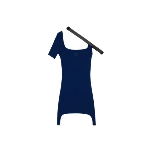 COURREGES Short-Sleeved Dresses Women's Blue