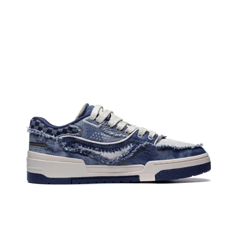 LiNing 001 BTC BTC PREMIUM Slip Resistant Low Top Skateboard Shoes Men's Navy-1