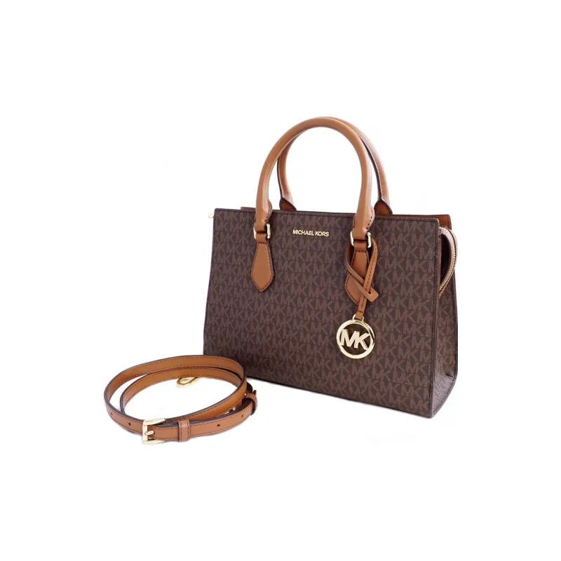 Michael Kors Sheila Logo Satchel Brown-3