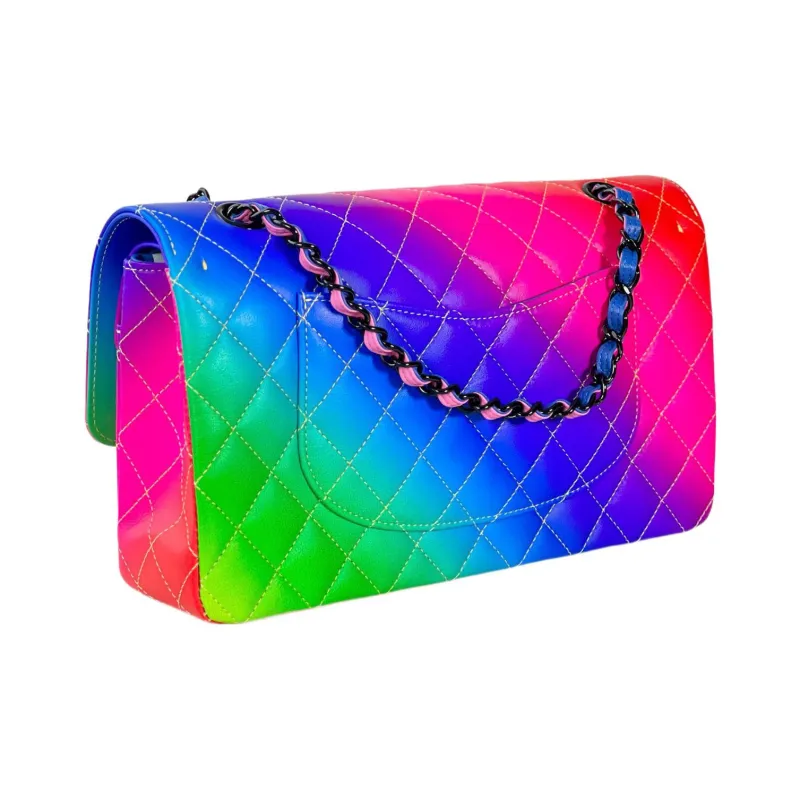 CHANEL 23C Spring Classic Flap CF Calfskin Flap Bag, Shoulder Bag, Crossbody Bag, Handbag Medium Size Women's Gradient-4