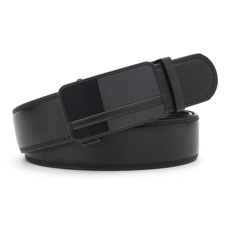 FREE RABBITⅡ Smooth Finish Automatic Buckle Cow Leather Leather Belts Men's 3.5cm-1
